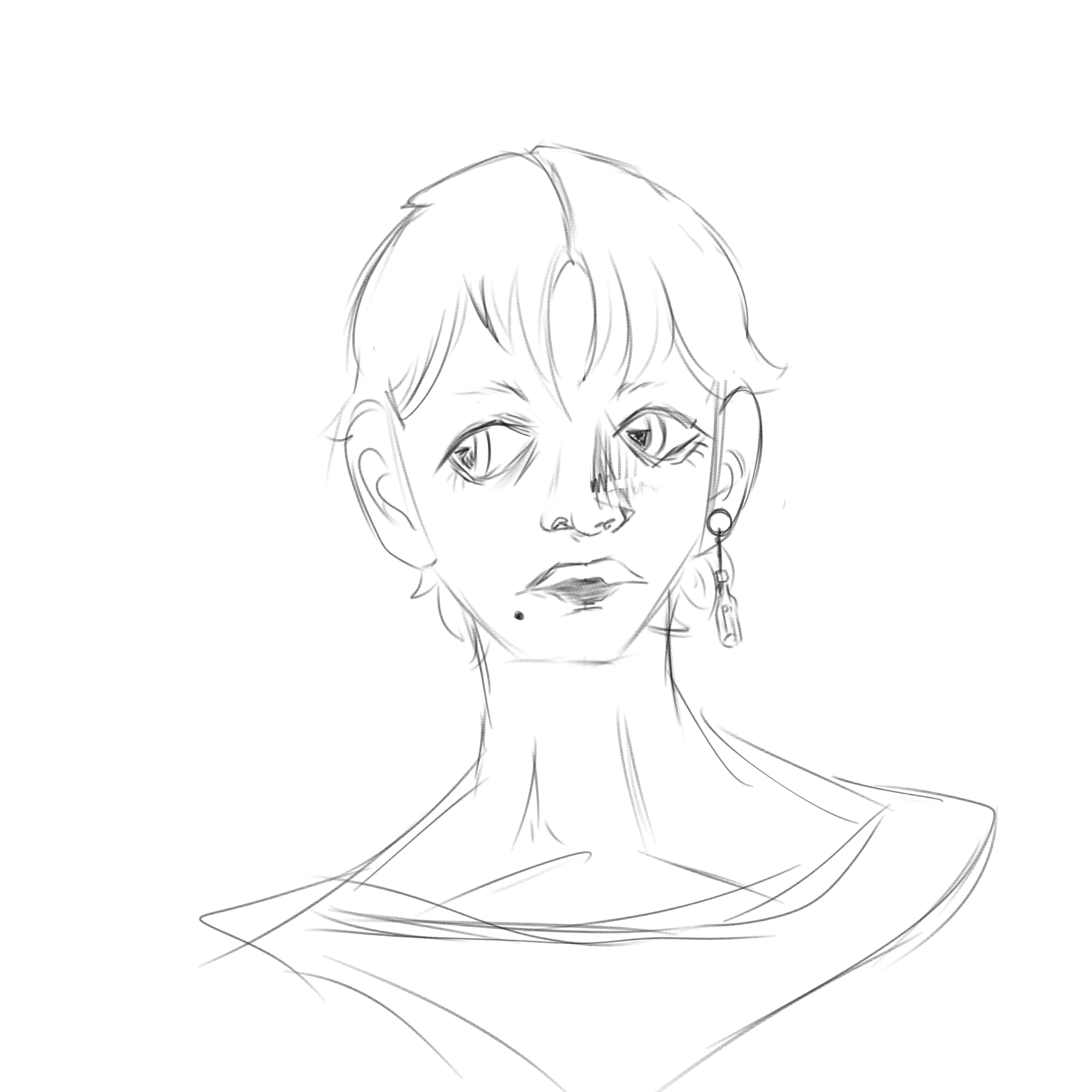 Croquis du modèle 3D de la tête humaine
