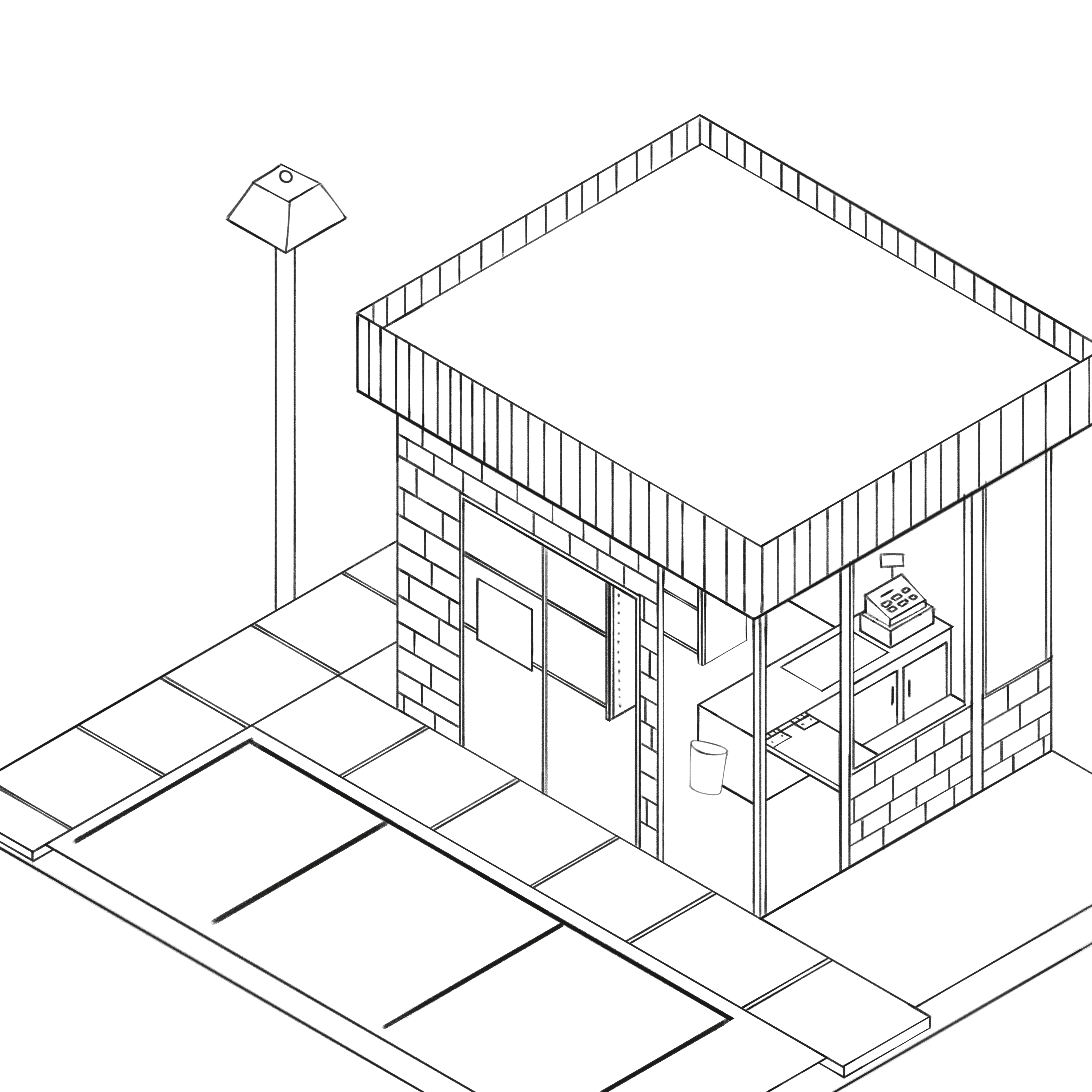 Croquis du bâtiment isométrique
