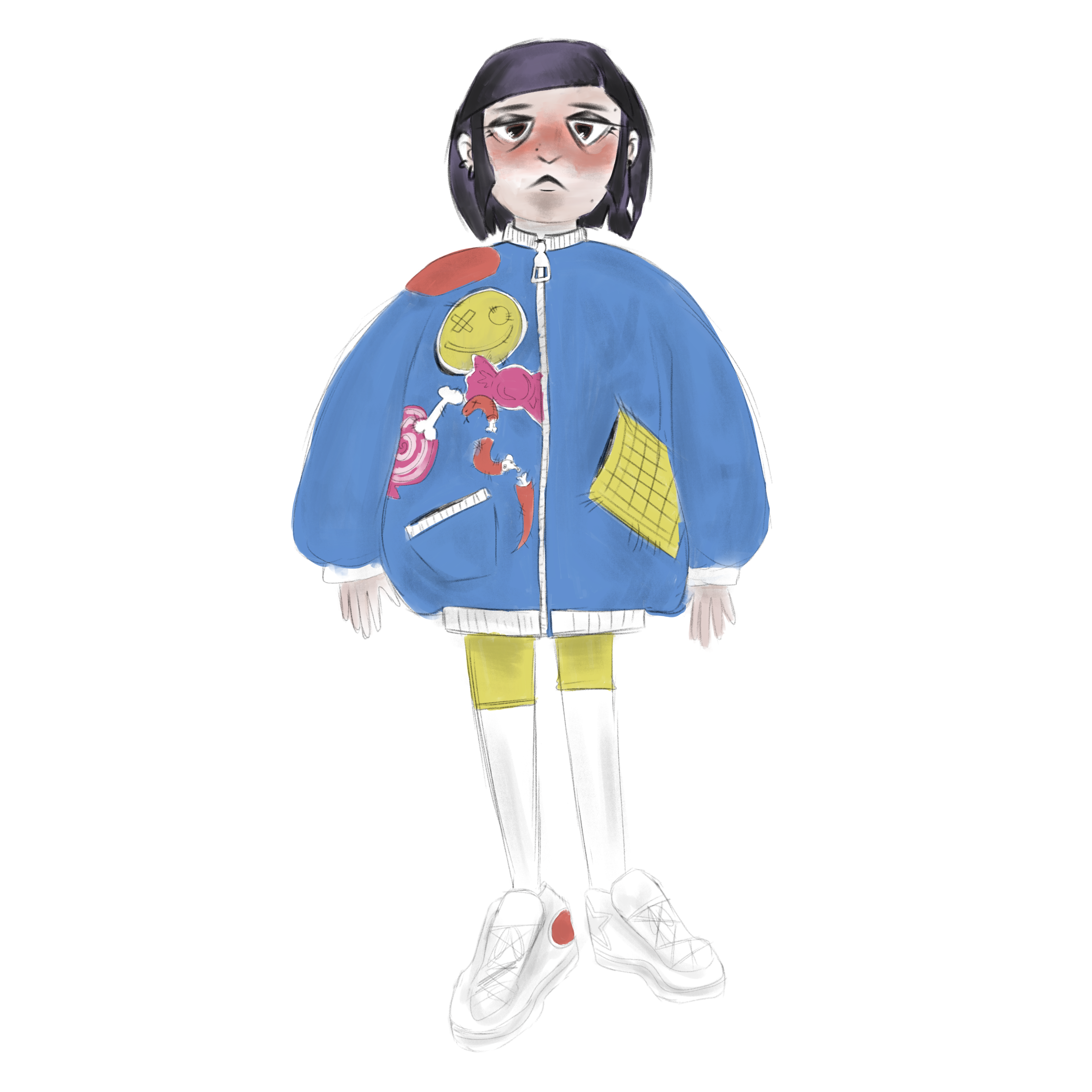 Dessin d'une adolescente fatiguée